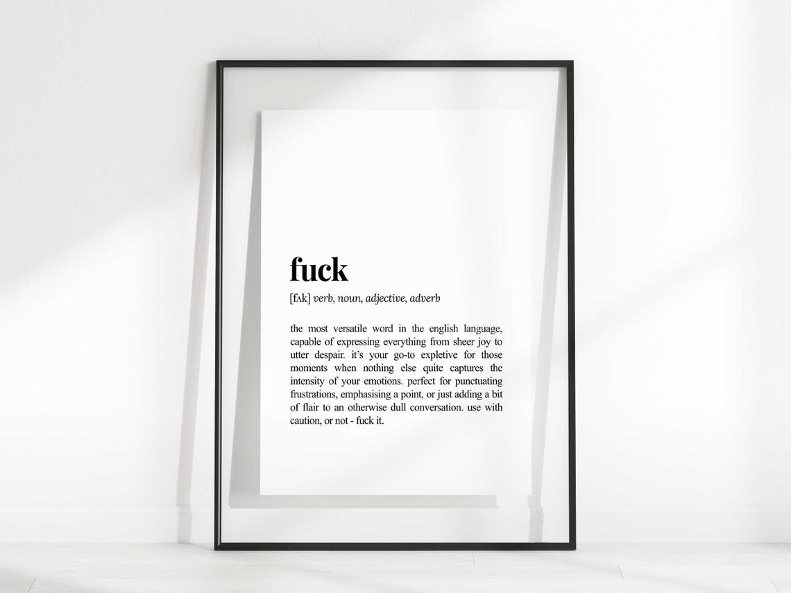 Fuck Funny Dictionary Definition Poster for Bold Sweary Wall Decor - Image 2