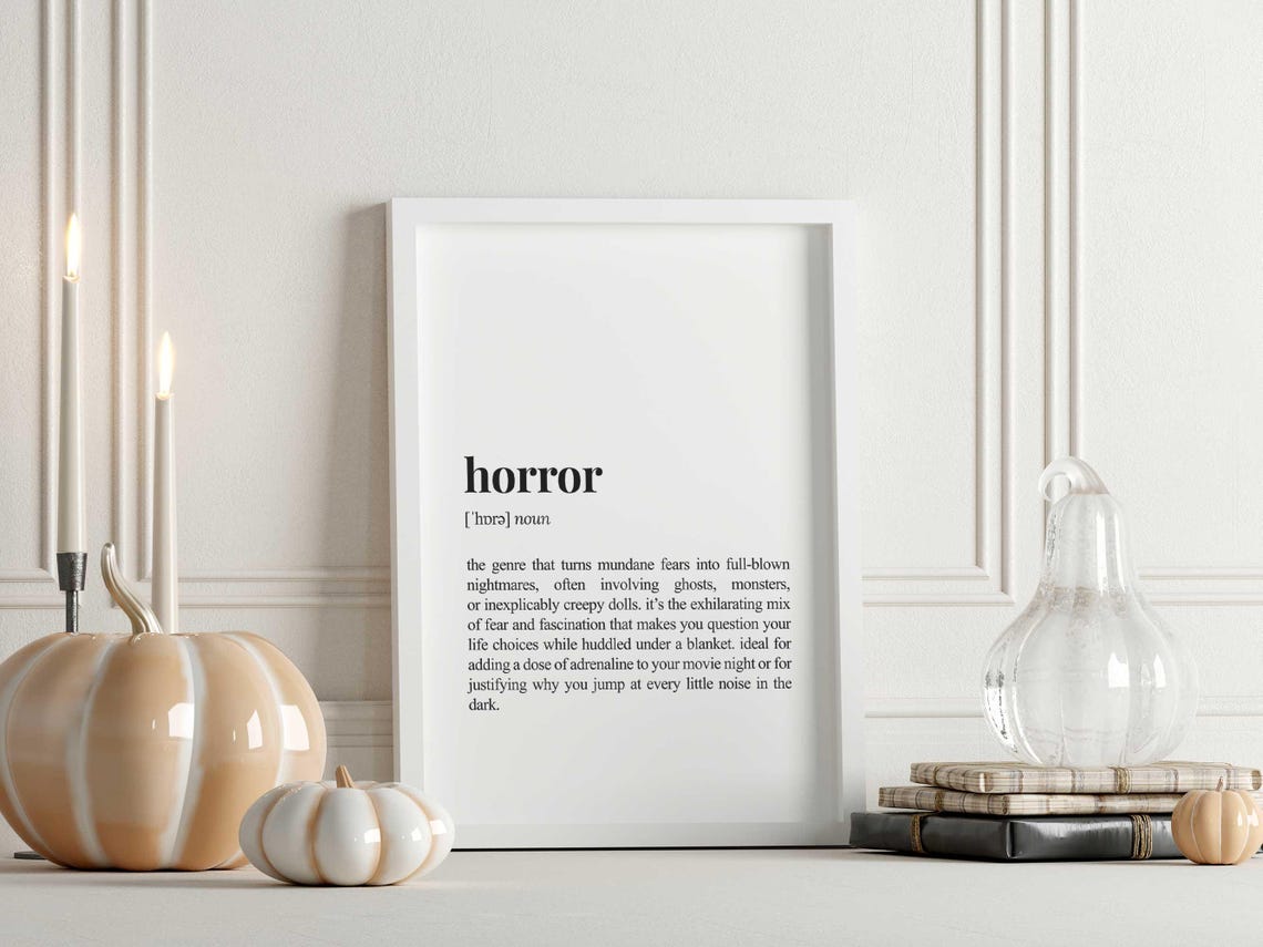 Horror Definition Funny Dictionary Style Movie Night Wall Art - Image 2