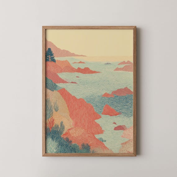 Autumn Coastal Print Rustic Cabin Decor Fall Housewarming Gift Wall Art