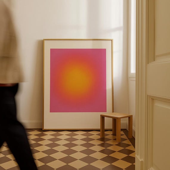 Aura Gradient Abstract Art Print Sunset Energy Boho Decor
