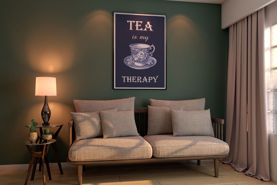Tea Thearaphy Vintage Tea Print, Lifestyle Poster - Image 2