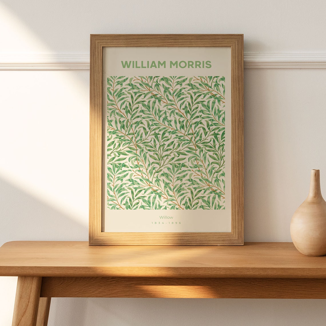 William Morris Willow Green Botanical Leaf Pattern Art Poster - Image 2