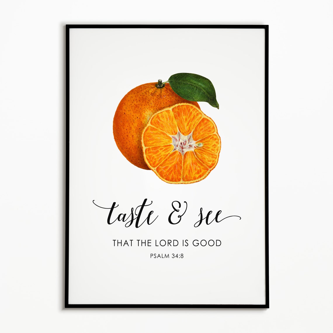 Taste and See That the Lord Is Good Psalm 34:8 Vintage Orange Print - Image 2