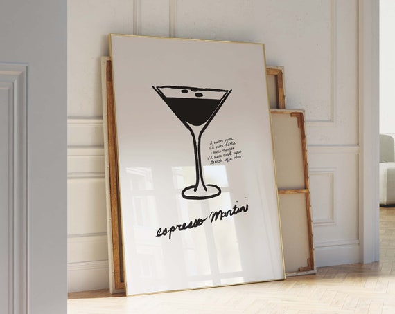 Espresso Martini Poster Bar Cart Art Cocktail Poster Martini Wall Art Espresso Martini Gift Cocktail Poster Print Poster