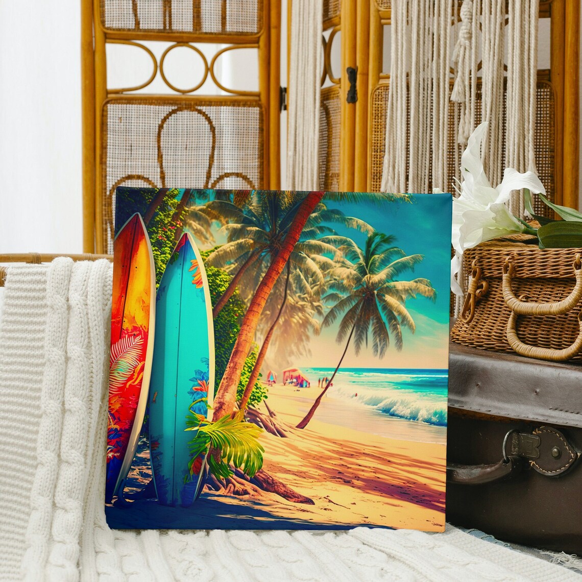 Surfers Paradise Tropical Beach Landscape Art Print - Image 4