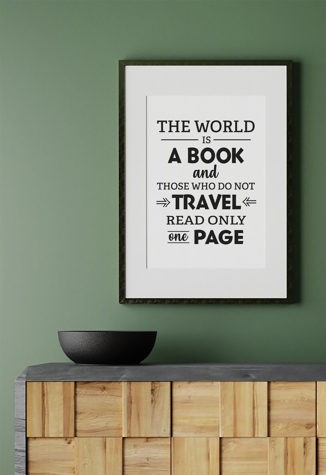 Inspirational World Is a Book Travel Quote Typography Poster - Image 2