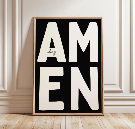 Amen Always Print Christian Wall Art Poster Faith Quote Religious Home Decor Digital Download