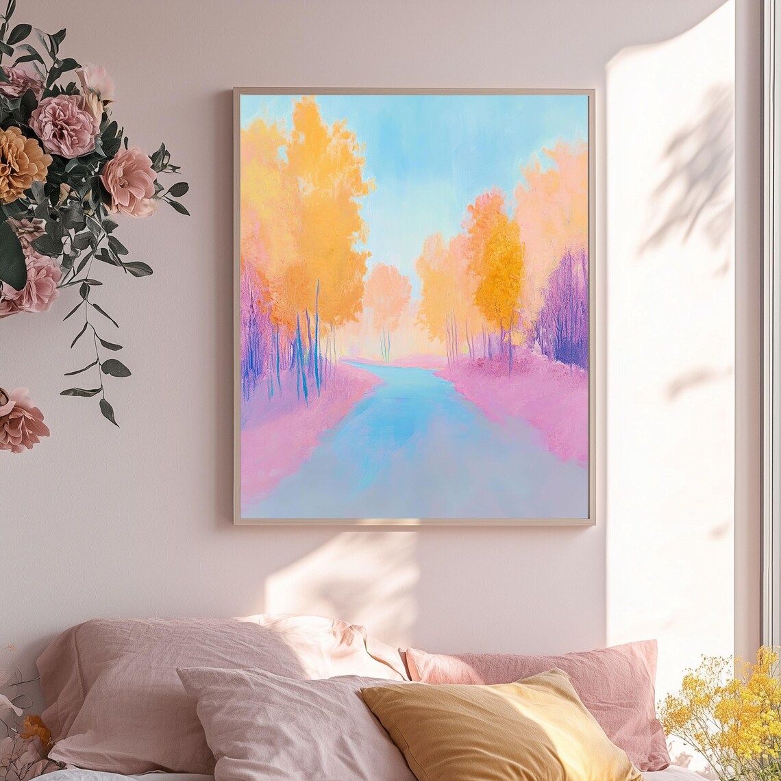 Serene Autumn Trees And Pathway Art Print - Image 3