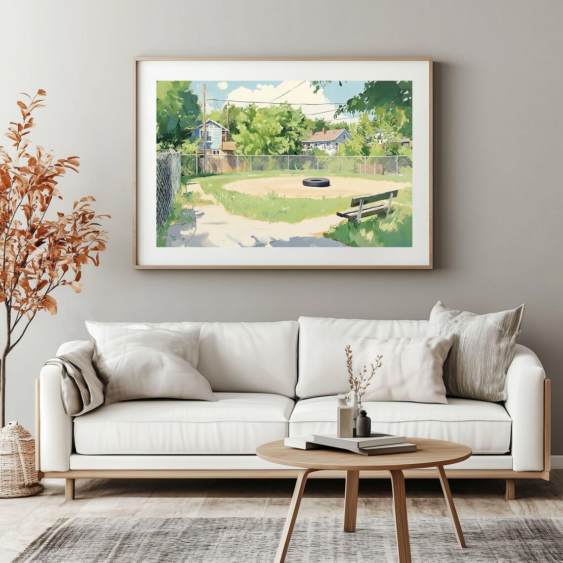 Baseball Field Art Print, Boys Room Decor