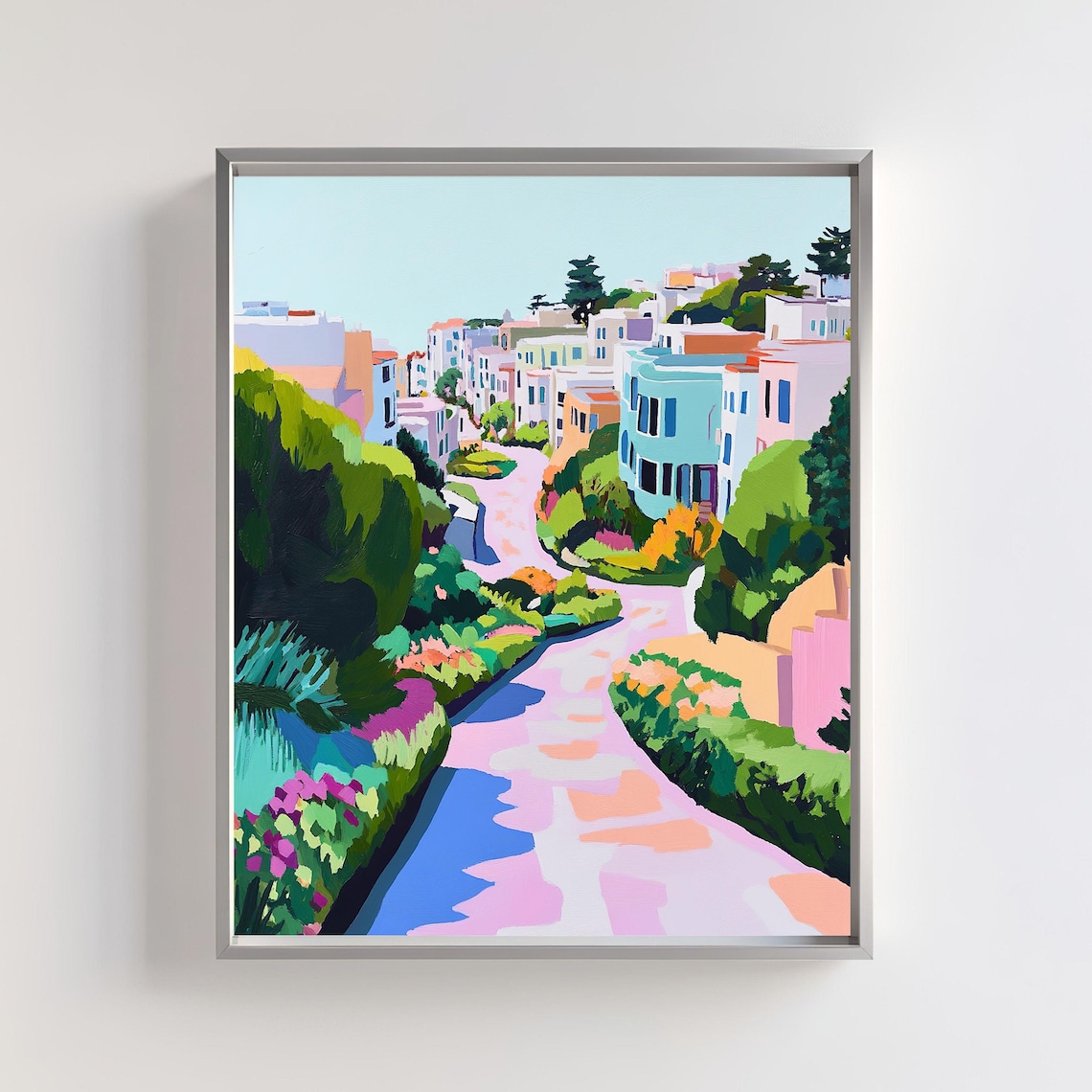 Lombard Street Cityscape, San Francisco Illustration