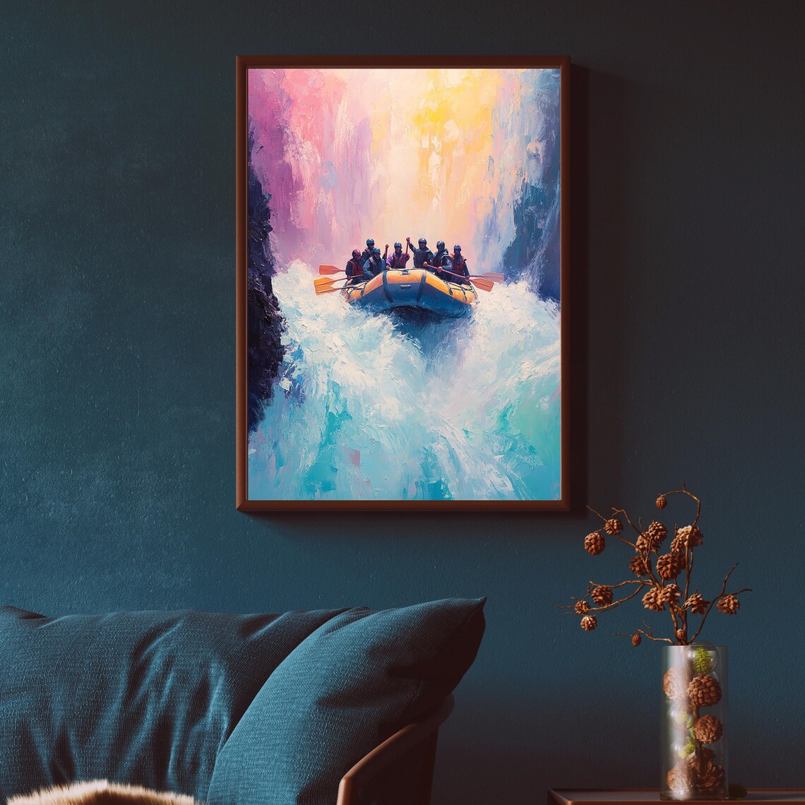 Rafting Adventure Art Print, Whitewater Rapids Scene - Image 3