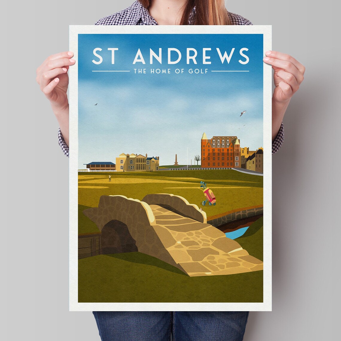 St Andrews Golf Print, 18th Hole Swilcan Bridge