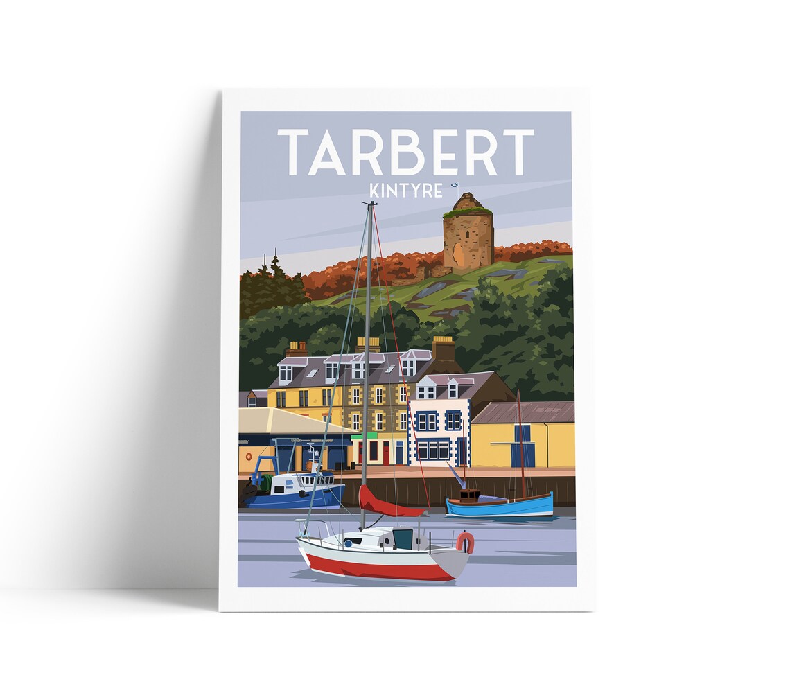 Tarbert Travel Poster, Kintyre Scotland Argyll