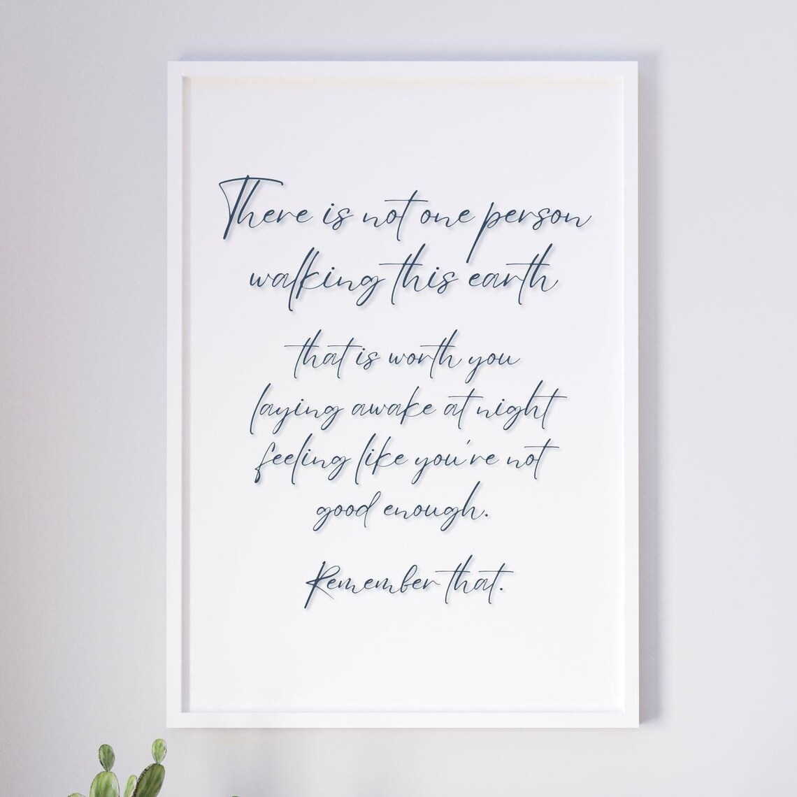 You Are Good Enough Self Love Motivational Quote Script Wall Art Poster - Image 4