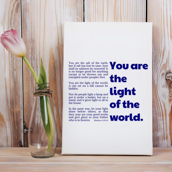 Be Salt And Light Matthew 513 16 Bible Verse Wall Art Christian Home Decor Modern Minimalist Scripture Bold Statement Design
