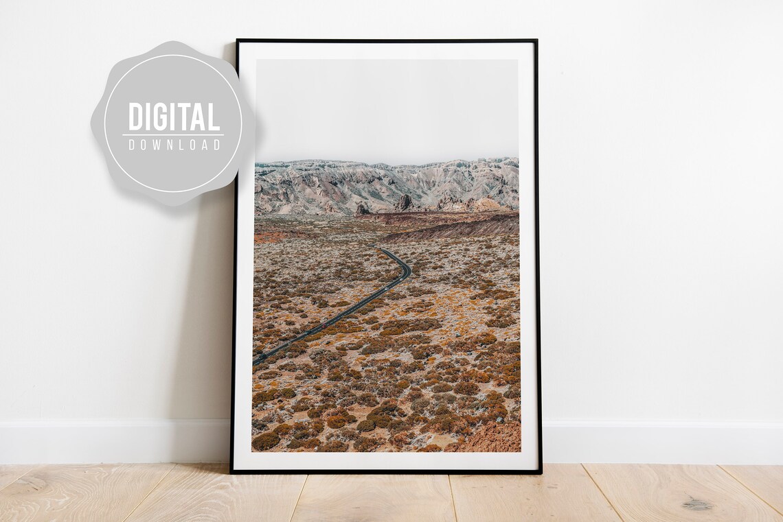 Landscape Print Nature Poster Teide Wall Art Instant Desert Photography Home Boho Decor Canary Islands
