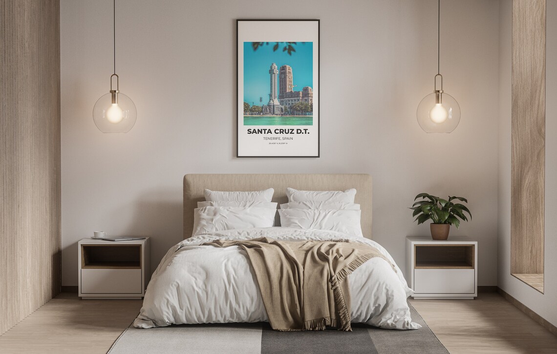 Santa Cruz de Tenerife Teal Towers Harbor Photo Print Travel Decor - Image 4