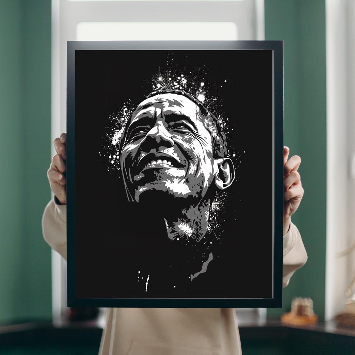 Barack Barack Obama Oil Painting Barack Obama Portrait Art Print Political Art Obama Print Inspirational Art Fashion - Image 3