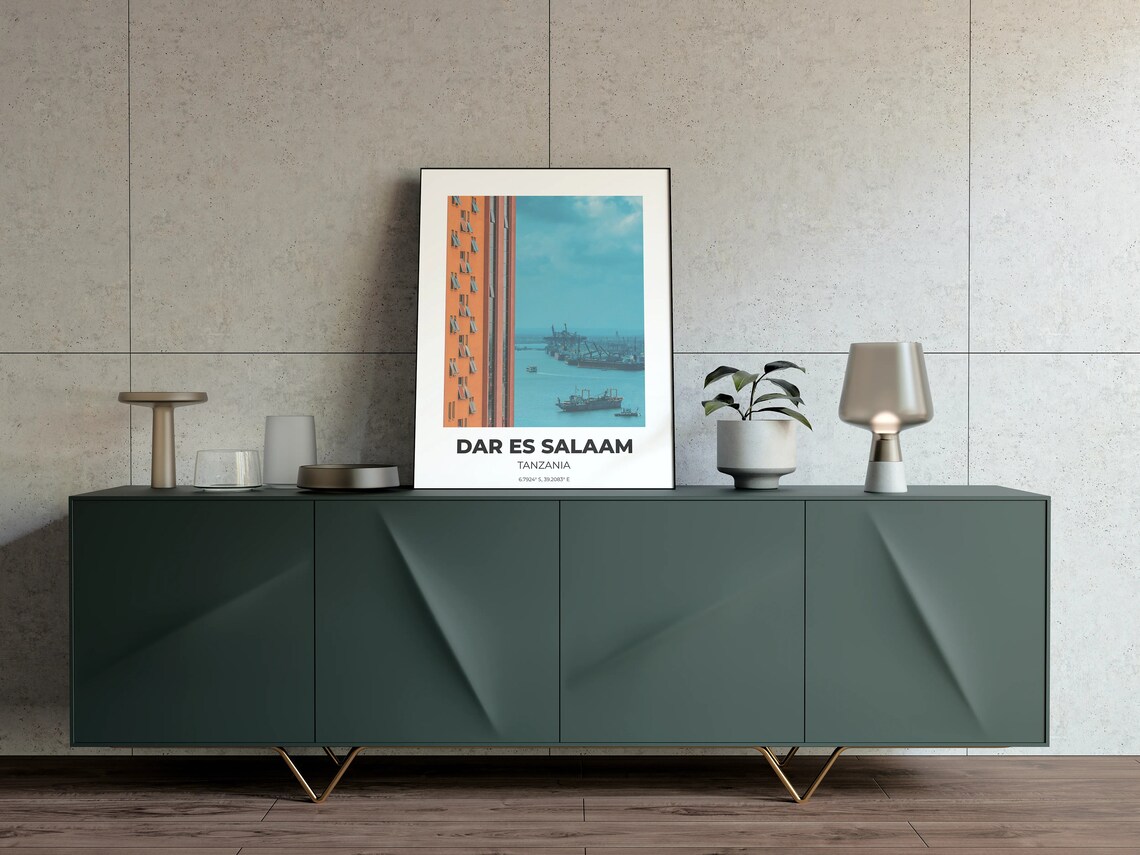 Dar es Salaam Tanzania Harbor Ships Skyline Photo Print Travel Art - Image 4