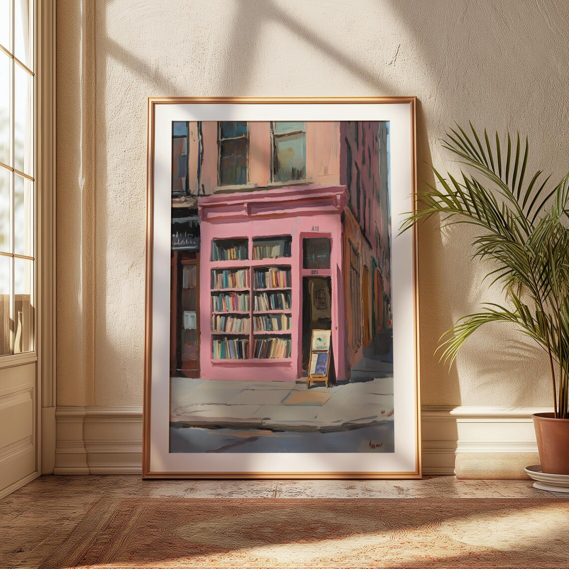 Pink Bookshop Storefront New York City Street Corner Art Print - Image 3