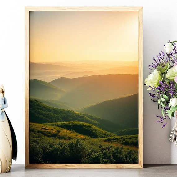 Mountain Wall Art Trendy Art Prints Nature Prints Forest Wall Art Scene Wall Art Mountain Landscape Wall Art Nature Art Print