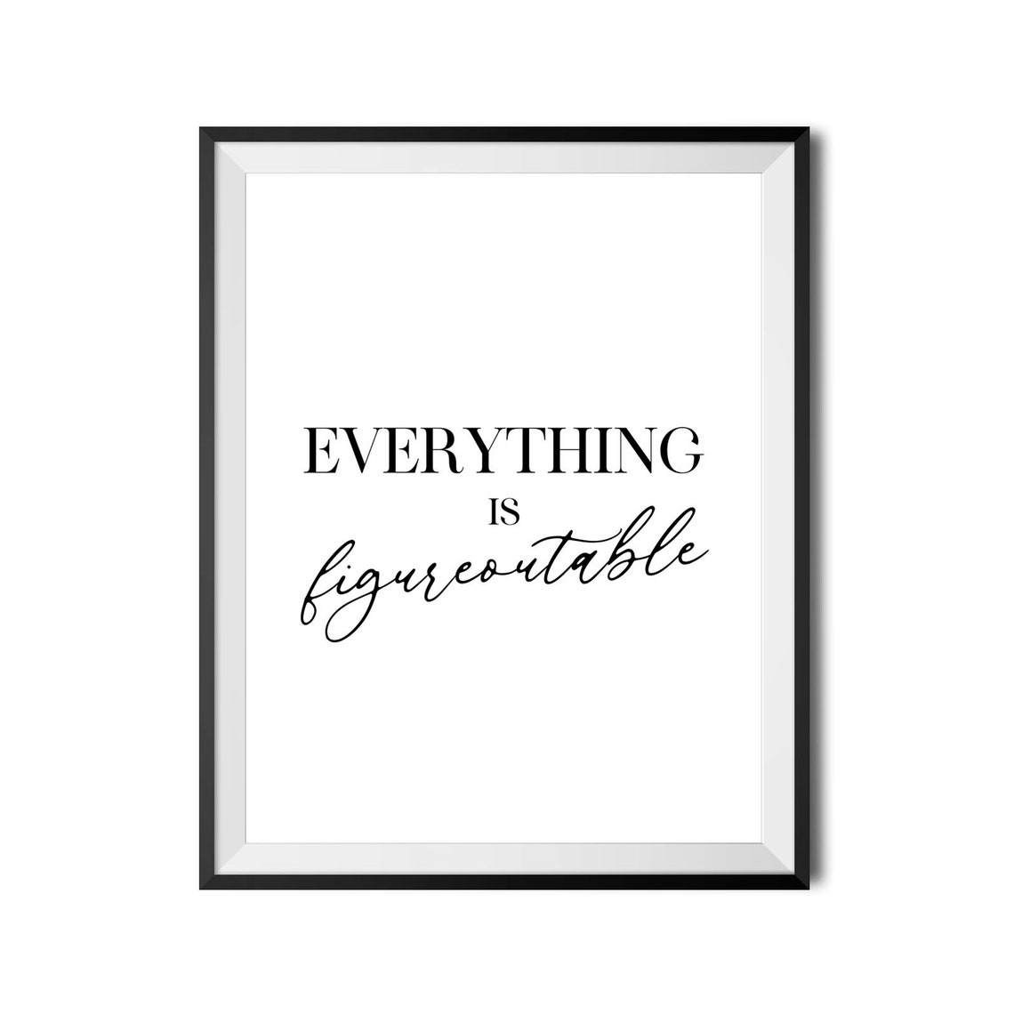 Everything Is Figureoutable Positive Mindset Typography Wall Art - Image 3