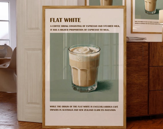 Coffee Print Flat White Print Coffee Wall Art Trendy Wall Art Print Coffee Poster Coffee Lover Gift