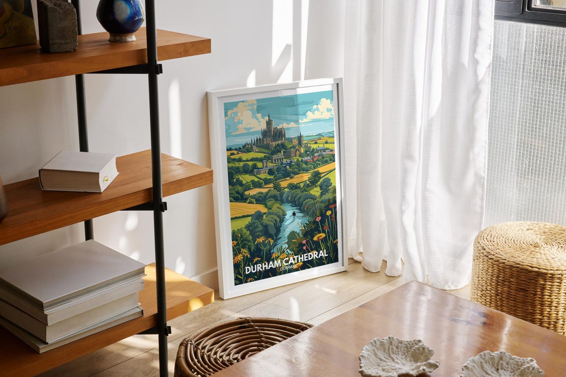 Durham Cathedral Riverside Meadows Wildflowers England Poster - Image 2