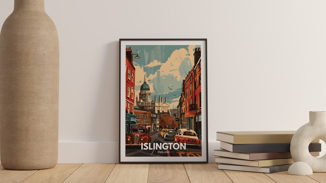 Islington Art Print Islington City Poster Uk Wall Art England Wall Art Decor British Travel Poster United Kingdom Print England City - Image 2