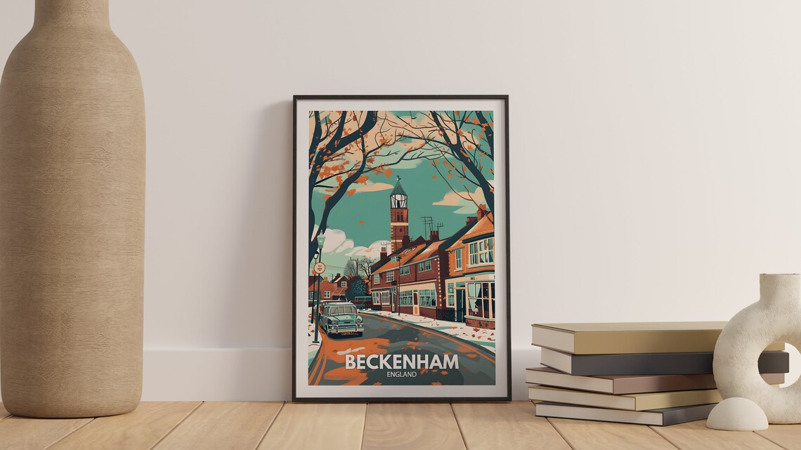 Beckenham Print Beckenham Poster Uk Wall Art England Wall Art Decor British Travel Poster United Kingdom Print England City Art - Image 3