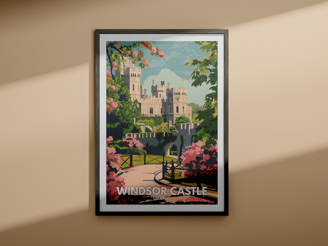 Windsor Castle England Royal Residence Blossom Gardens Poster - Image 4