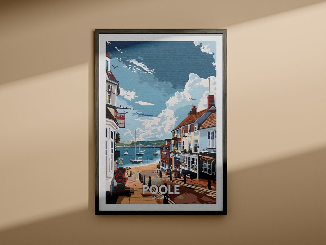 Poole England Quay Sailing Boats Harbour View Vintage Travel Poster - Image 4