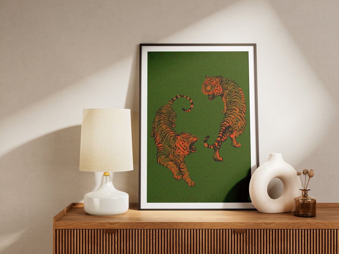 Tiger Art Print, Retro Dorm Decor - Image 3