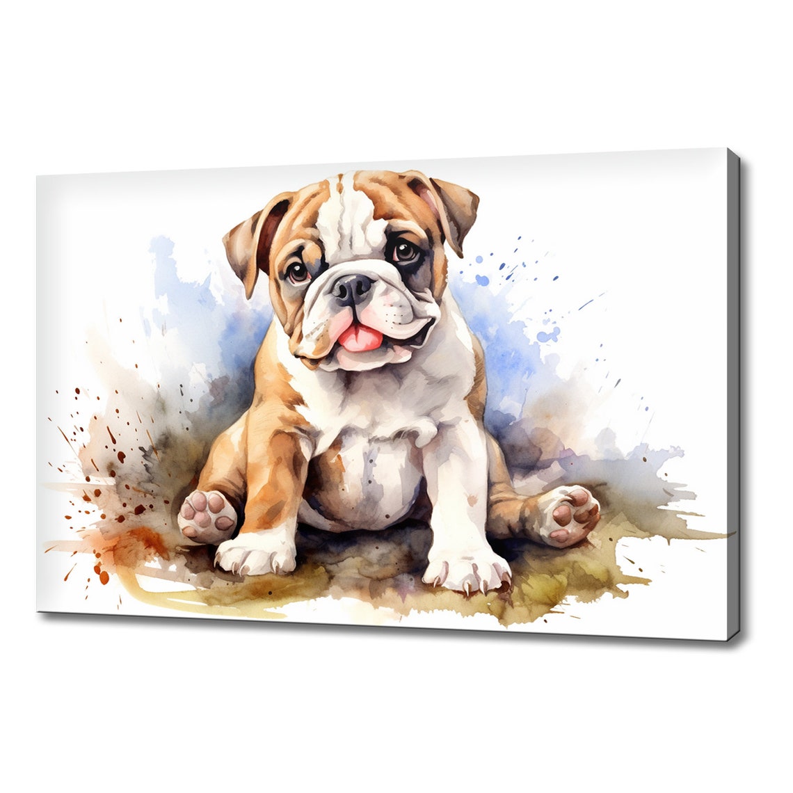 English Bulldog Puppy Watercolour Painting Print Art Animals Wall Art Print On Gift For Dog Lover Dog Picture Print