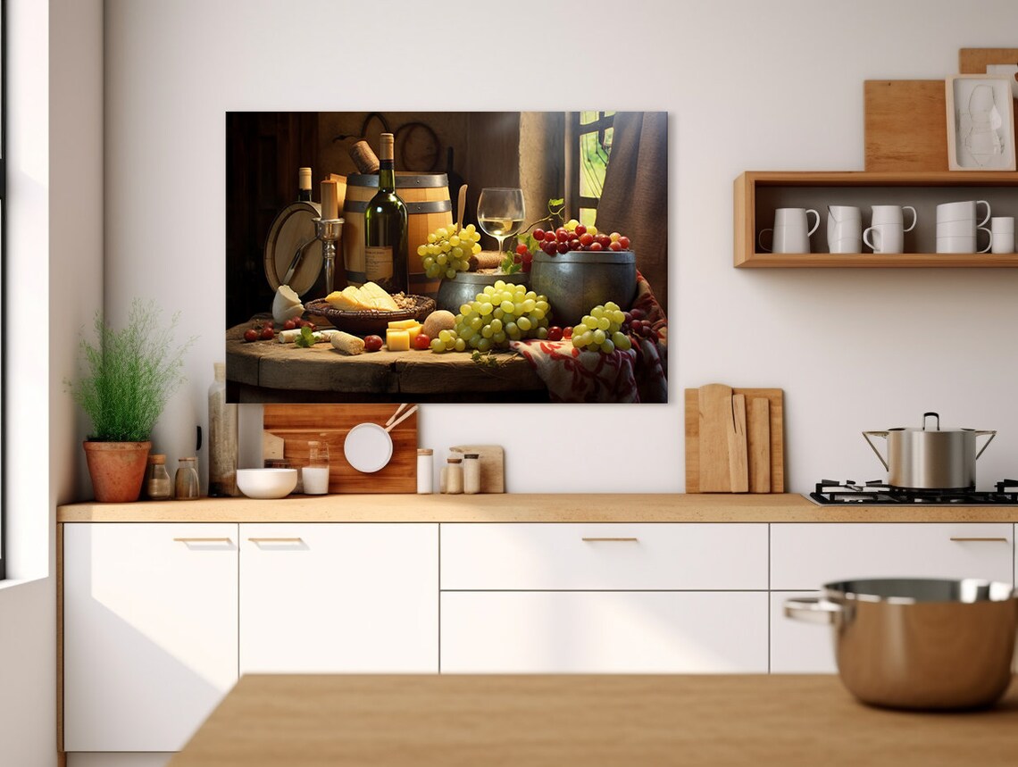 Vintage Tuscany Winery Wine And Grapes Art Print - Image 3