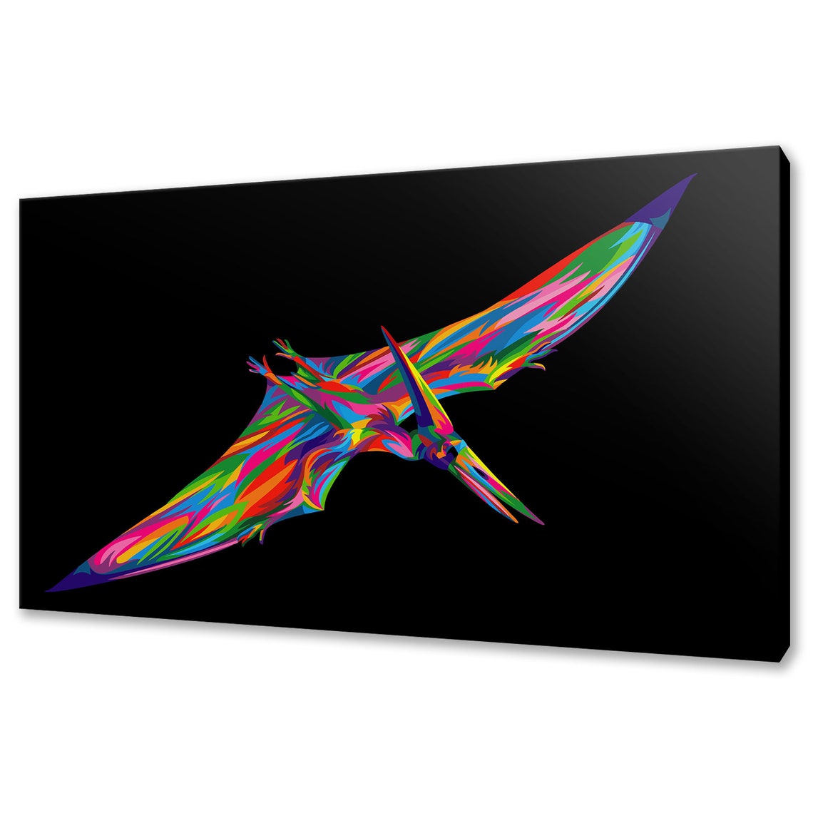 Rainbow Pterodactyl Colourful Flying Dinosaur Pop Art Wall Art Poster