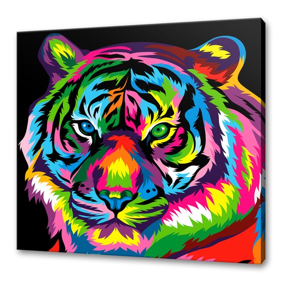 Tiger Colorful Art Print, Wild Animal Wall Decor