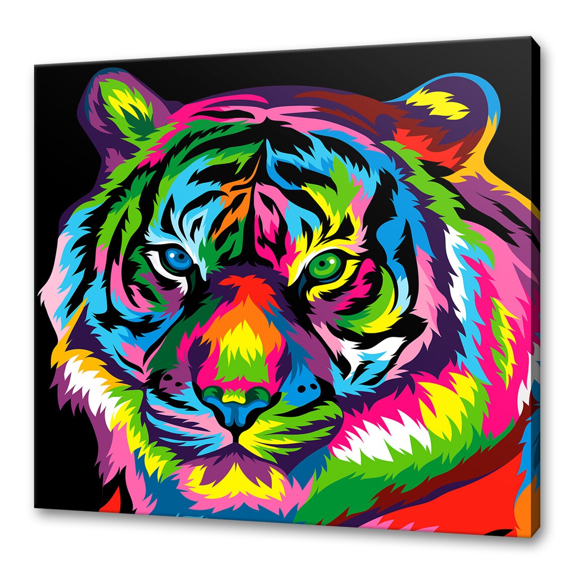 Tiger Colorful Art Print, Wild Animal Wall Decor