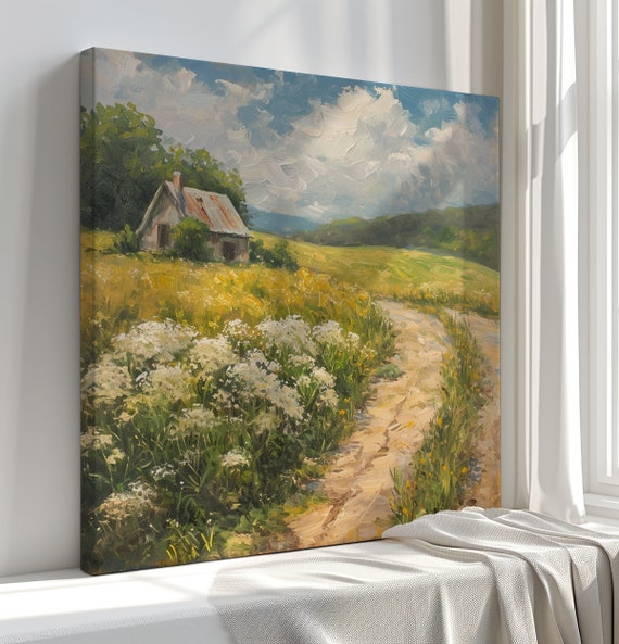 Cottage In The Landscape Print Landscape Wall Art Wall Hanging Gift Handmade Art Print Fast Turnaround