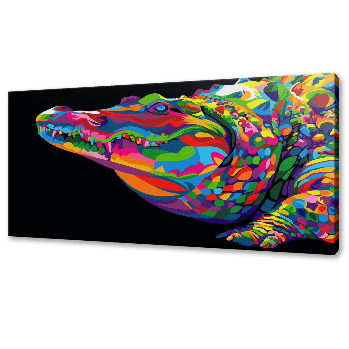Colourful Crocodile Modern Abstract Wall Art Print