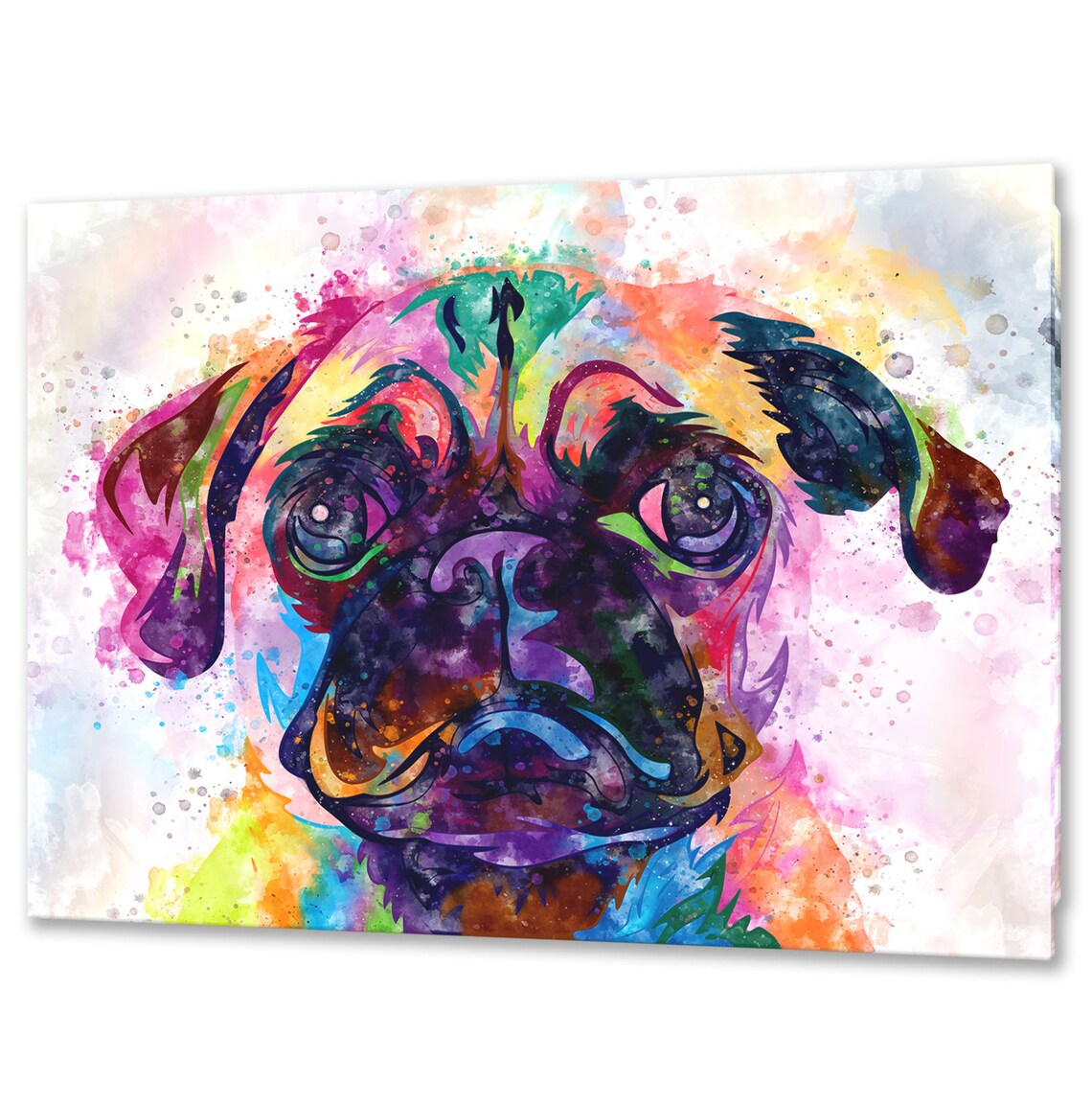 Custom Pug Dog Art Print, Personalized Home Decor