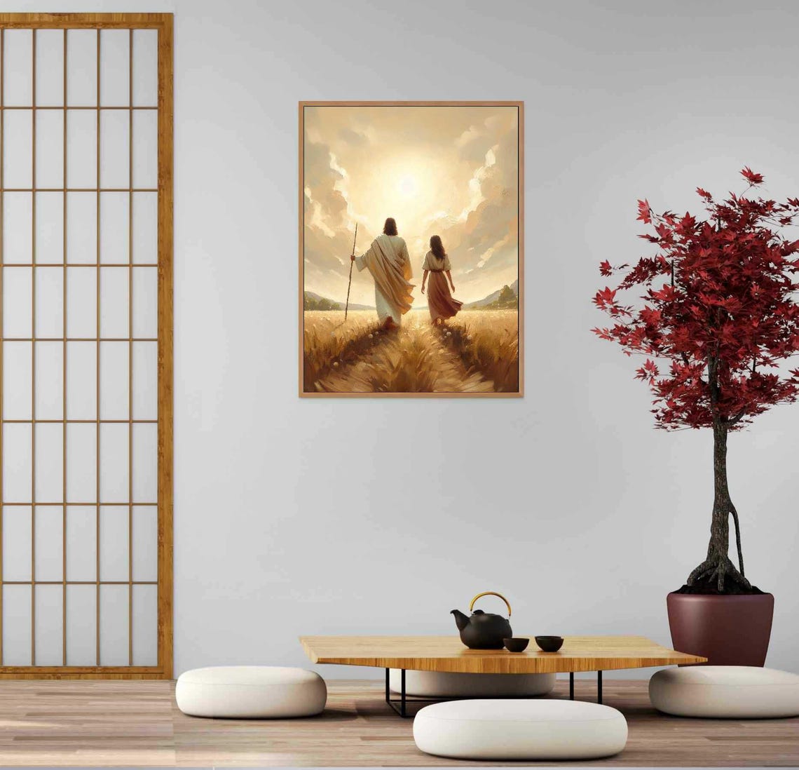 Jesus Walking With Woman, Christian Wall Art Print - Image 5