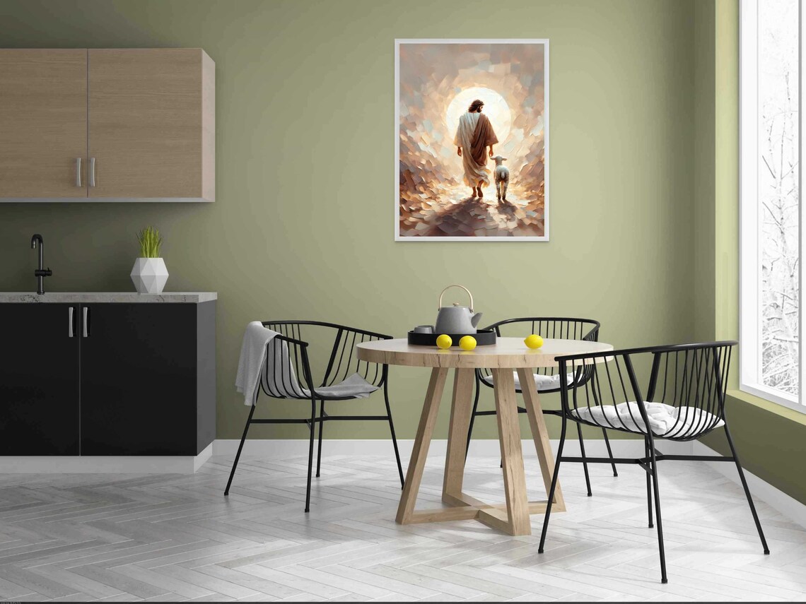 Jesus Leaves The 99, Christian Painting Art Print - Image 4