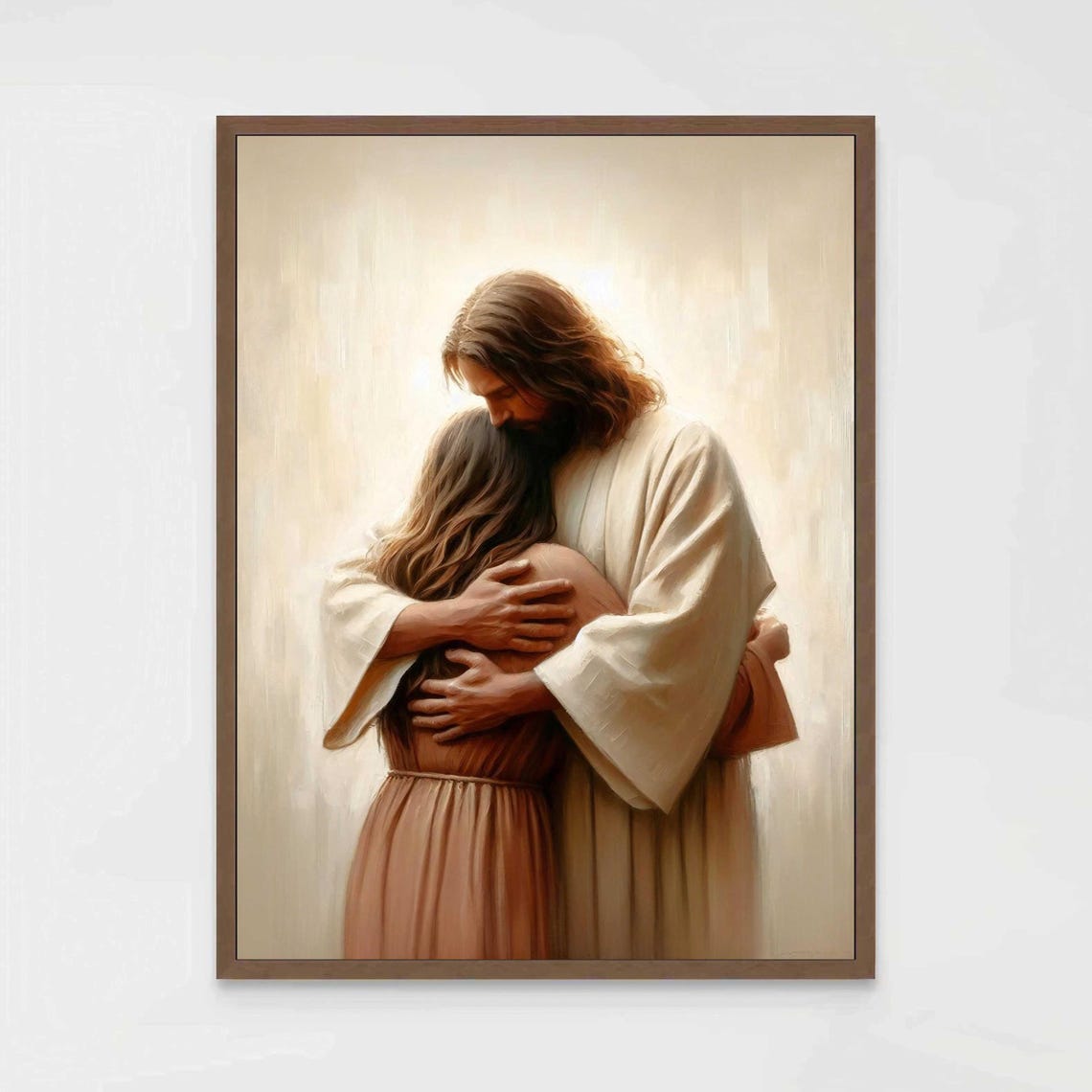 Trust And Love Christian Painting, Jesus And Girl