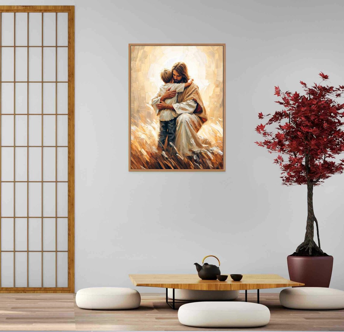 Saved And Loved Jesus Hugging Boy, Christian Art - Image 5