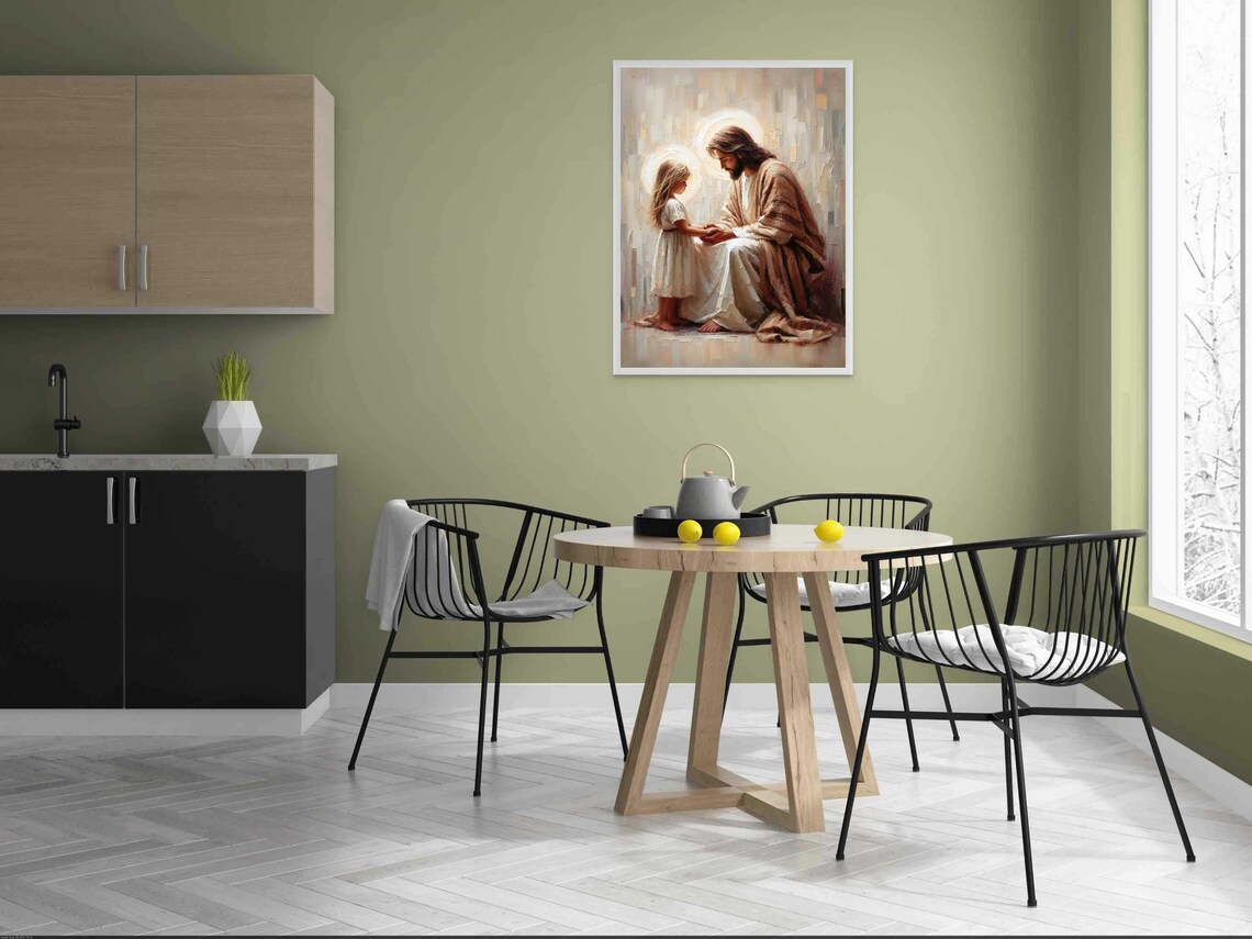 Christ And Girl Christian Wall Art, Jesus Painting - Image 3