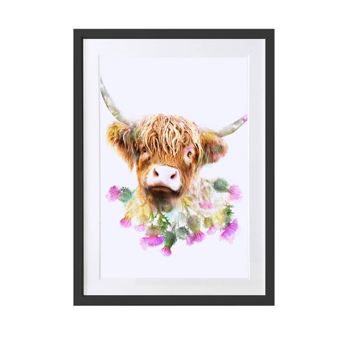 Highland Cow Farm Animal Art Print