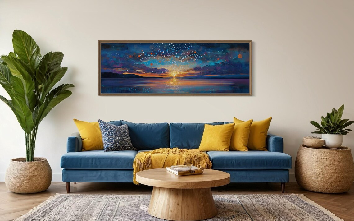 Ocean Sunset Starry Sky Coastal Wall Art Print - Image 2