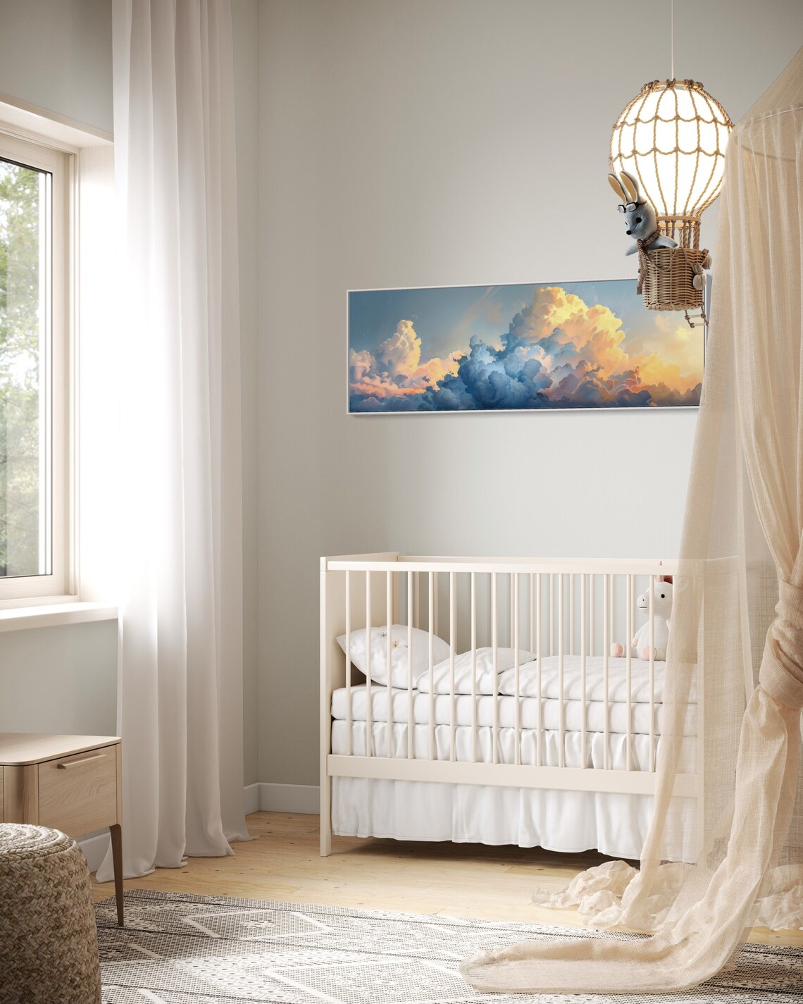 Pastel Clouds Panorama, Celestial Art Print - Image 3