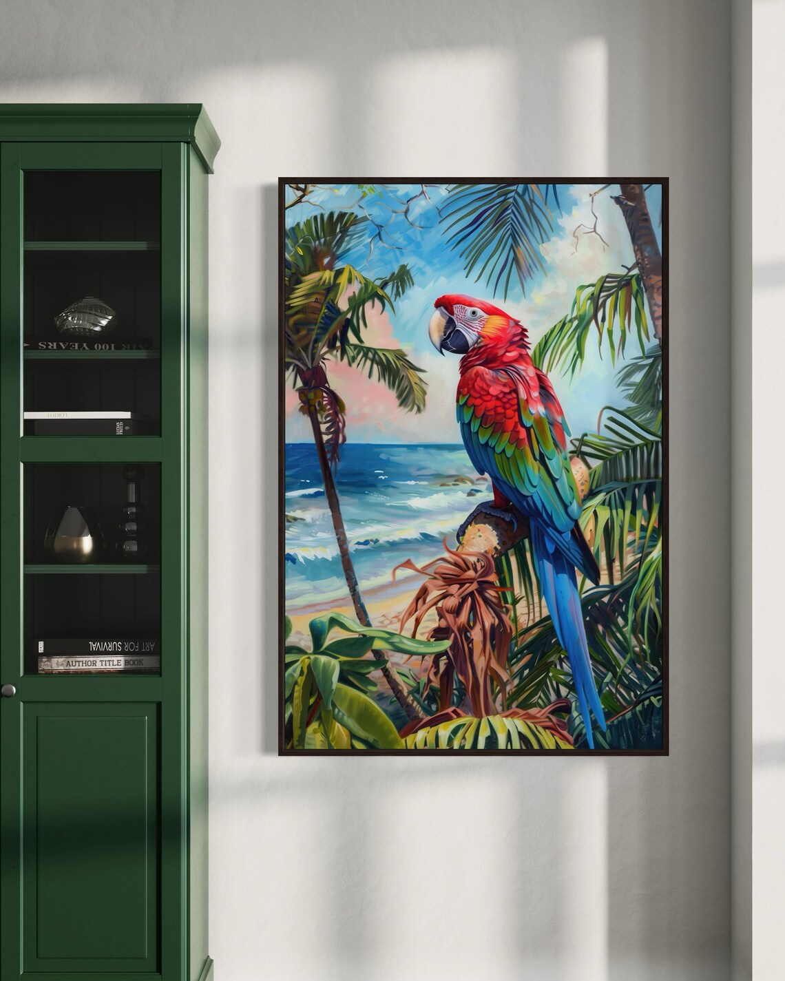 Parrot and Palm Tree Beachy Room Decor Art Print - Image 4